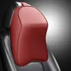 Seat Cushions 3D Nappa Leather Memory Foam Headrest Car Neck Pillow Support Neck Rest Pillow for Car Pain Relief Travel Neck Support Q231018