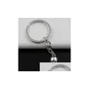 Key Rings 20Pcs/Lot Diy Accessories Antique Sier Zinc Alloy Zombie Tooth Teeth Chain Key Ring Keychain Jewelry Dhmln