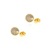 Boucles d'oreilles 1 paire 6mm/8mm Hip Hop pleine pierre CZ Bling Out boule 3D pour hommes femmes unisexe rappeur bijoux cadeau