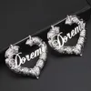 DOREMI 7 cm en acier inoxydable bambou personnalisé boucles d'oreilles en forme de coeur personnaliser nom boucles d'oreilles Style bambou personnalisé boucles d'oreilles numéros 21213W