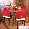 Christmas Decorations Chair Er Red Non-Woven Fabrics Santa Claus Hat Back Ers For Xmas Ornament Home Dinner Decoration Banquet Party Dhbfd