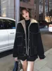 Vestes Femmes Nouvelle mode coréenne hiver femmes manteau chaud 2023 revers Denim épais veste décontracté vêtements de travail coton rembourré vestes pour femmes hauts 231018