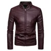 Vestes pour hommes Hommes en cuir manteaux à manches longues fermeture éclair vêtements d'extérieur moto équitation streetwear veste mâle hauts automne chaquetas hombre