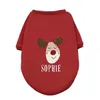 Hondenkleding Gepersonaliseerde huisdier Kerstkleding Hert met naam Honden Winter Warm Hoodies Franse Bulldog voor puppy Medium Kleding Cadeau 231017