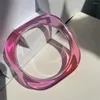 Bangle Abertura Verão Tendência Cor Clear Wide Acrílico Pulseira para Mulheres Festa Mão Jóias Moda Design Acessórios Atacado