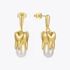 ENFASHION Trendy Tanden Parel Oorbellen Voor Vrouwen Goud Kleur Oorbellen Mode-sieraden Bruiloft Pendientes E211285 220214237w