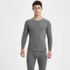 Mens Thermal Underwear Winter Men Women Sets Solid Color O Neck Long Johns Warm Soft Casual Double Faced Velvet Tops Pants 231018