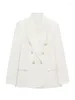 Frauen Anzüge Herbst Jacke 2023 Mode Zweireiher Tweed Überprüfen Blazer Mantel Vintage Langarm Taschen Weibliche Oberbekleidung Chi