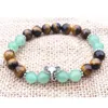 MG0756 Elephant Charm Bracelet A Grade Tiger's Eye Energy Bracelet Natural Green Aventurine Beaded Bracelet Women's Gift196M