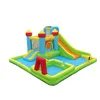 Castle Bounce House com Hoop Sports Water Park Fun Slide and Jump Area Basquete Hoop Brick Wall Tema para crianças Jogos de festa de aniversário Infláveis para crianças Brinquedos Presentes