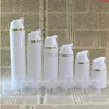 Heiße 50 ml 150 ml leere Airless-Pumpflaschen mit goldener Linie Kunststoff-Vakuumflasche für Make-up, Kosmetik, Lotion, Behälter, 100 Stück/Lot