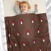 Blankets Swaddling Baby Blankets Super Soft Mushroom Knitted born Infant Boy Girl Cotton Swaddle Wrap Clip Quilts Children Playing Mats 100*80cm 231017