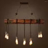 Lustres en bois faisceau lumineux rustique ferme lustre luminaire suspendu pour table de billard îlot de cuisine