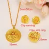 Habesha Peak Jewelry set N B E Ethiopian Bridal Wedding 14k Yellow Solid Gold Filled Pendant earrings ring whole301s