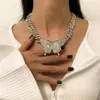 Choker Fashion Retro Micro-inlaid Ladies Necklace Temperament Full Diamond Big Fjäril Kubansk spänne Kvinnliga nacktillbehör228q