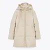 Femmes Down Parkas Malina Woded Women Women Fashion Beige Pu En cuir M manteins côté zipper Split Long Coton Vestes Medies 231017