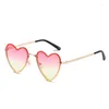Zonnebril YOOSKE Hartvormige Decoratieve Vrouwelijke Metalen Trendy Zonnebril Damesmode Liefde Zonnebril UV400 Shades