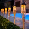 Bamboo Solar Simulated Flame Bulbs Garden Light Lawn Lamp LED Waterproof Automatic For Fence House Pathway Outdoor