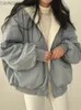 Kvinnorjackor Vinter förtjockas varma parkas kvinnor överdimensionerade kawaii dubbelsidig huva kappa damer koreanska mode casual lös zip up jackor 231018