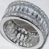 Cluster Rings Vintage 3CT Lab Diamond Ring Bridal Set Real 925 Sterling Silver Engagement Wedding Band för Women Men Gemstone Jew319n