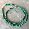 Pendentifs en pierre naturelle, collier de perles en acier inoxydable pour hommes et femmes, bijoux tendance Tribal Malachite de surf