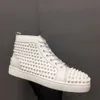 Designer Platform Casual Shoes Luxury Sneakers Mens Womens Shoes Water Diamond Red Soled High Diamond äkta Leath