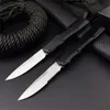 9000 Matt Diskin Livewire AUTO Tactical Knife 440C Satin Drop Point Blade Black Zinc Alloy Handles Automatic Knife EDC Camping Self Defense Knife Reversible Clip