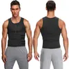 Waist Tummy Shaper Men Body Shaper Neoprene Sauna Vest Waist Trainer Double Belt Sweat Shirt Corset Top Abdomen Slimming Shapewear Fat Burn Fitness 231018