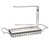 Storage Holders Racks Telescopic Sink Shelf Stainless Steel Rack Adjustable Drain Soap Sponge Rag Holder Kitchen Organizer Drop De Dhxyo