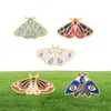 Kvinnor Insektserier Kläder Broscher Butterfly Moth Model Drop Oil Pins European Alloy Moon Eye Enamel Cowboy Ryggsäck Badge Jewel5478858