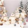 Juldekorationer 605026 cm Big Size Dolls Decoration Short Plush Printe Santa Claus Snowman Doll för trädprydnader Figur Dro Dhxaw