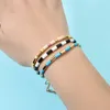 Pulseras de eslabones 2023 Cuentas de metal chapadas en oro vintage para mujeres Boho Charm Rope Pareja Brazaletes Regalo