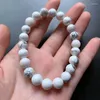 Braccialetti a maglie Bracciale in pietra howlite fatto a mano Filo bianco naturale Perline di guarigione spirituale Dropship di gioielli