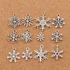 Noël MIXED Snowflake Charms 120pcs / lot Antique Argent Pendentifs Bijoux DIY L770 L738 L1607 L742 Fit Bracelets Colliers LM38244f