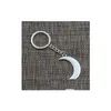 Nyckelringar nya 20st/parti DIY Key Ring Accessories Antik Sier Zinc Alloy Moon Charms Chain Keychain Jewelry Dhtlf