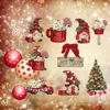 24st Wood Christmas Hot Cocoa and Santa Claus Hanging Decoration Hängen för utomhusfestival Party Present, Theme Party Decor, Christmal Decor 2023