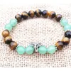 MG0756 Elephant Charm Bracelet A Grade Tiger's Eye Energy Bracelet Natural Green Aventurine Beaded Bracelet Women's Gift196M