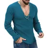 Pulls pour hommes Hommes Coton Mélange Pull Élégant Côtelé Col V Slim Fit Doux Chaud Tricots Pour Automne/Hiver Casual Pull Top