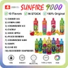 Autentica penna Vape usa e getta da 9000 sbuffi Vendita in fabbrica Cigs elettroniche ricaricabili 0% 2% 3% 5% Sigarette elettroniche Luce RGB 10 sapori Bobina a rete da 0,8 ohm Batteria da 18 ml