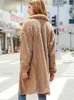 Women's Jackets Winter Long Coat Women Casual Loose Single Breasted Plush Female Fashion Solid Color Double Side Thick Fleece Overcoat