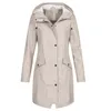 Dames Trenchcoats Dames Effen Kleur Jas Winddicht Waterdicht Capuchon Outdoor Wandelkleding Bovenkleding Lichtgewicht regenjas