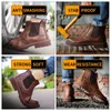 430 Proof pour la sécurité hommes Bottes en cuir de tête en acier chaussures de travail de construction indestructibles mâles Brown 231018 57737 60417 77979