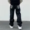 Heren Hoodies Sweatshirts 2023 Mode Ropa Hond Print Baggy Mannen Hip Hop Jeans Broek Y2K Kleding Zwarte Rechte Luxe denim Broek Pantalon Homme 231018