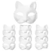 Party Masks Party Masks Cat Masquerade Diy White Forface CosplayBlankanimal Omålad dekorera färgbar halv kostymhantverk Dhgarden Dhdbv