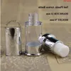 50 teile/los 5 ml Helle Silbrige Airless Spray Flasche Kunststoff 1/2 UNZE Kosmetische Parfüm Container Verpackung Lotion Pumpe Sprayhood menge Febmf