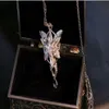 Bijoux fantaisie COOL The LOTR 18K or blanc rempli Arwen Evenstar blanc saphir CZ collier pendentif pour cadeau de mariage 253g