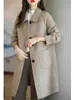 Misto lana da donna Moda coreana monopetto oversize 4xl Cappotto spesso di media lunghezza Cappotto invernale di lana caldo tutto-fiammifero Capispalla casual da donna 231017