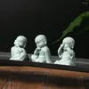 Decoratieve beeldjes Zen Bonsai Garden Accessoire ornamenten zandstenen ambachten sculptuur schattig mini monnik beeldje baby boeddha standbeeld