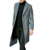 Men's Wool Blends British Style Woolen Coat Fall Casual Lapel Single Breasted Youth Overcoat Midlength Slim Long Sleeve Jacket 231018