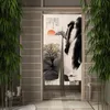 Perde Kelebek Baskılı Japon Kapısı Bölme Yatak Odası Mutfak Kapısı Dekoratif Drape Çiçek Giriş Noren Asma